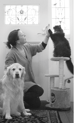Dr Katrina ward with her cat and dog.